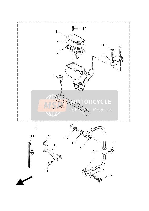 Yamaha NS50 AEROX 2014 Maître-cylindre arrière pour un 2014 Yamaha NS50 AEROX